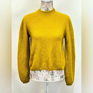 BANANA REPUBLIC Mustard yellow‎ mock neck ribbed crop sweater size S
